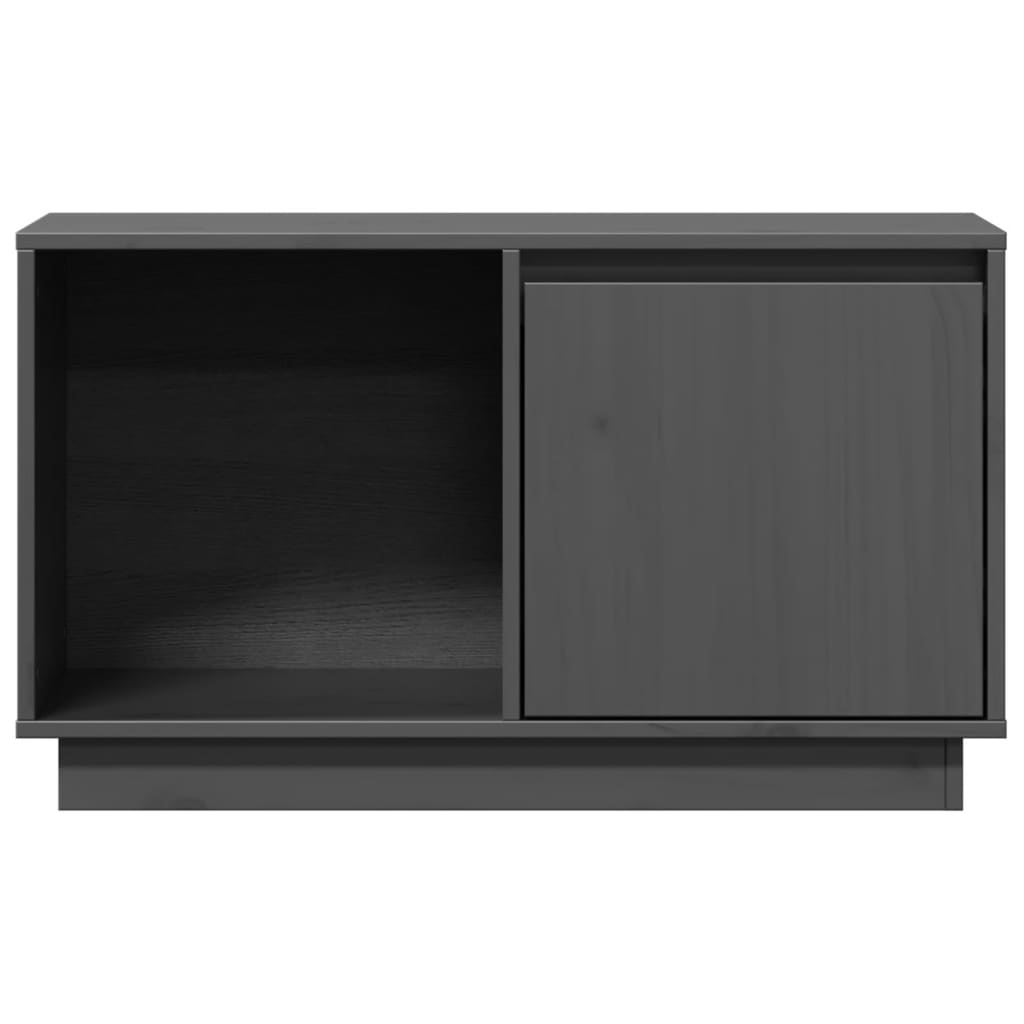 vidaXL Szafka pod telewizor, szara, 74x35x44 cm, lite drewno sosnowe