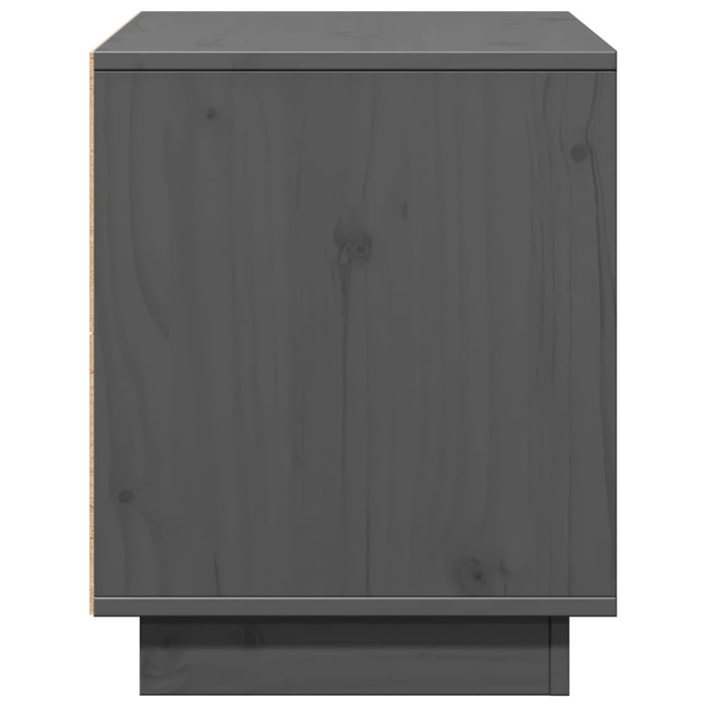 vidaXL Szafka pod telewizor, szara, 74x35x44 cm, lite drewno sosnowe