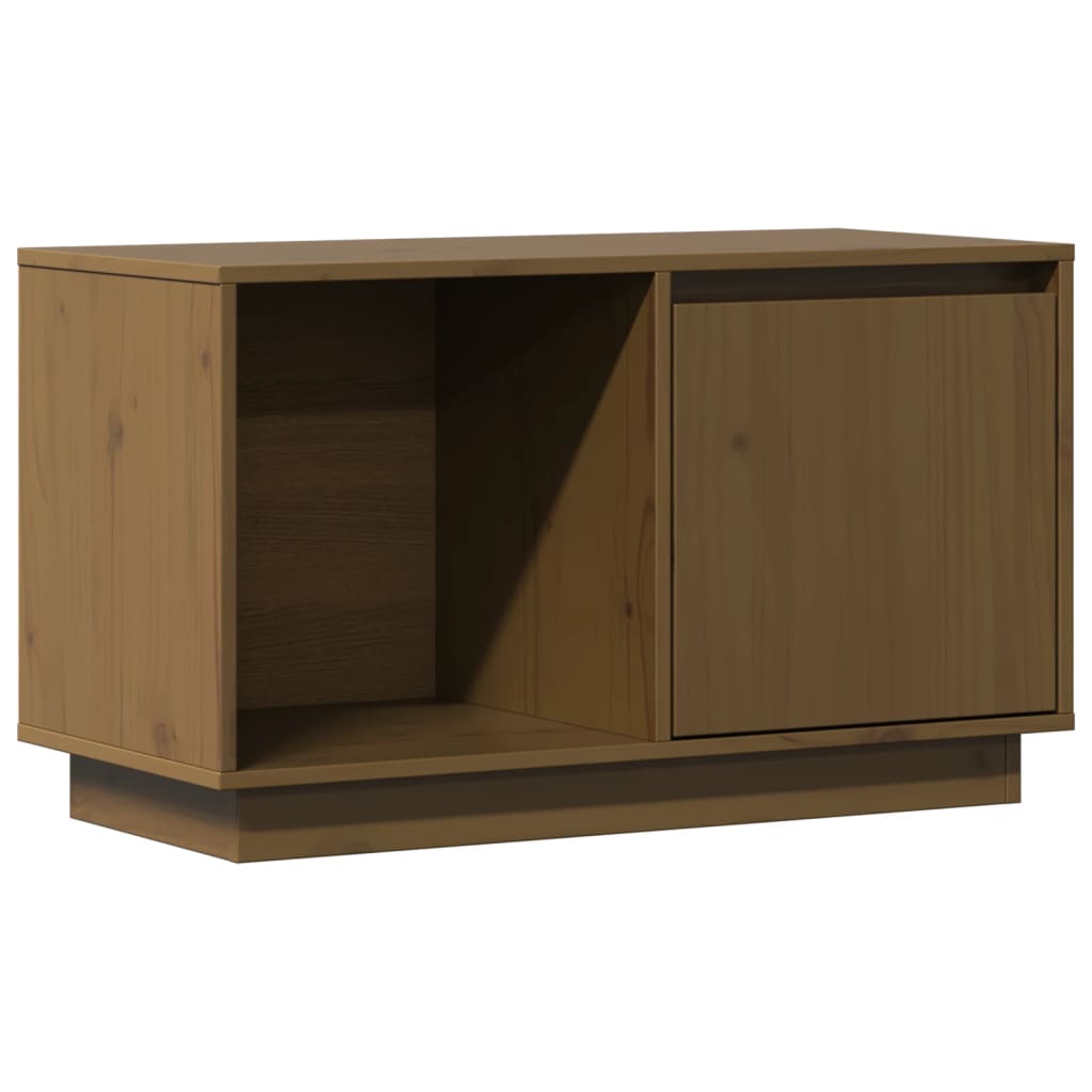 vidaXL Szafka pod TV, miodowy brąz, 74x35x44 cm, lite drewno sosnowe