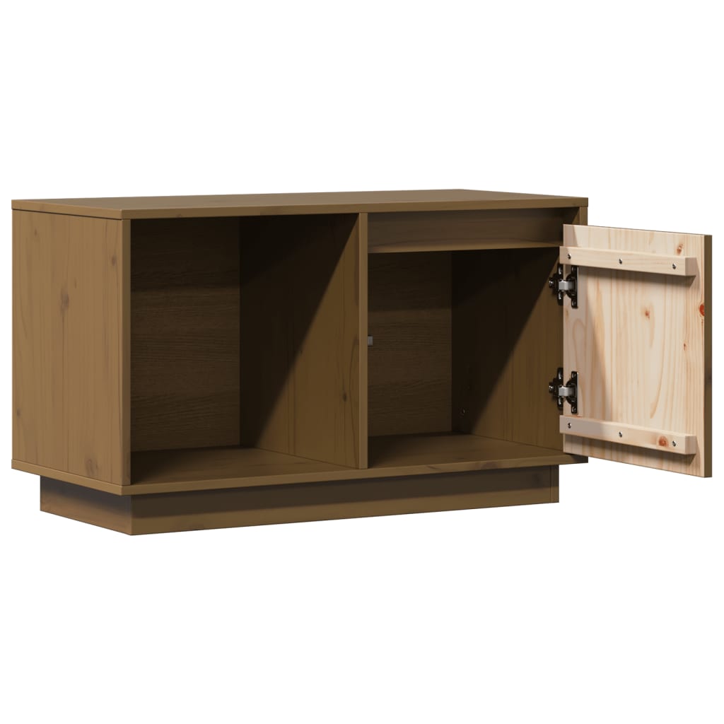 vidaXL Szafka pod TV, miodowy brąz, 74x35x44 cm, lite drewno sosnowe