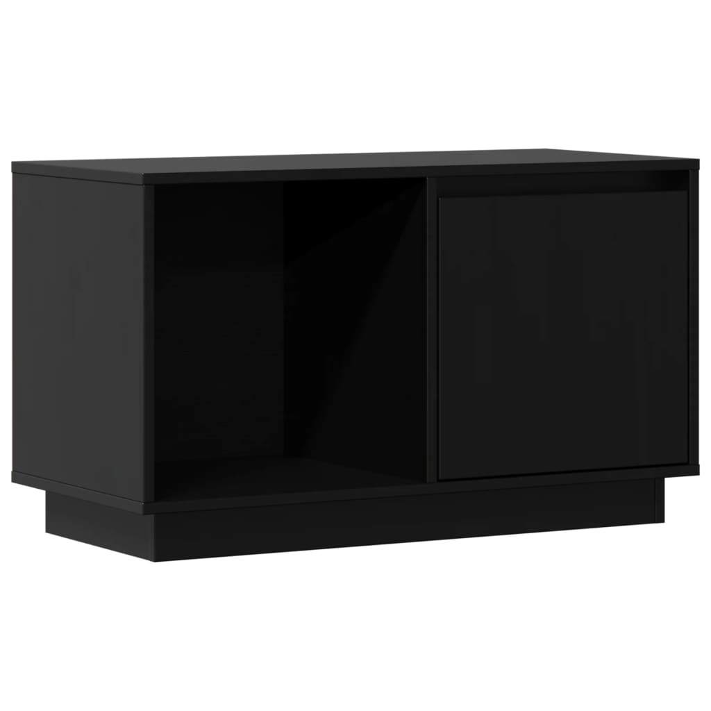 vidaXL Szafka pod telewizor, czarna, 74x35x44 cm, lite drewno sosnowe