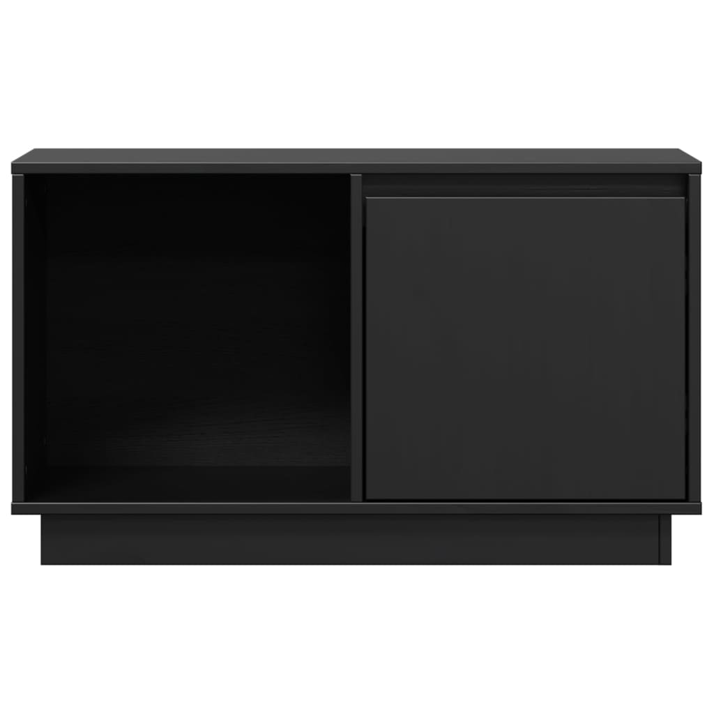 vidaXL Szafka pod telewizor, czarna, 74x35x44 cm, lite drewno sosnowe