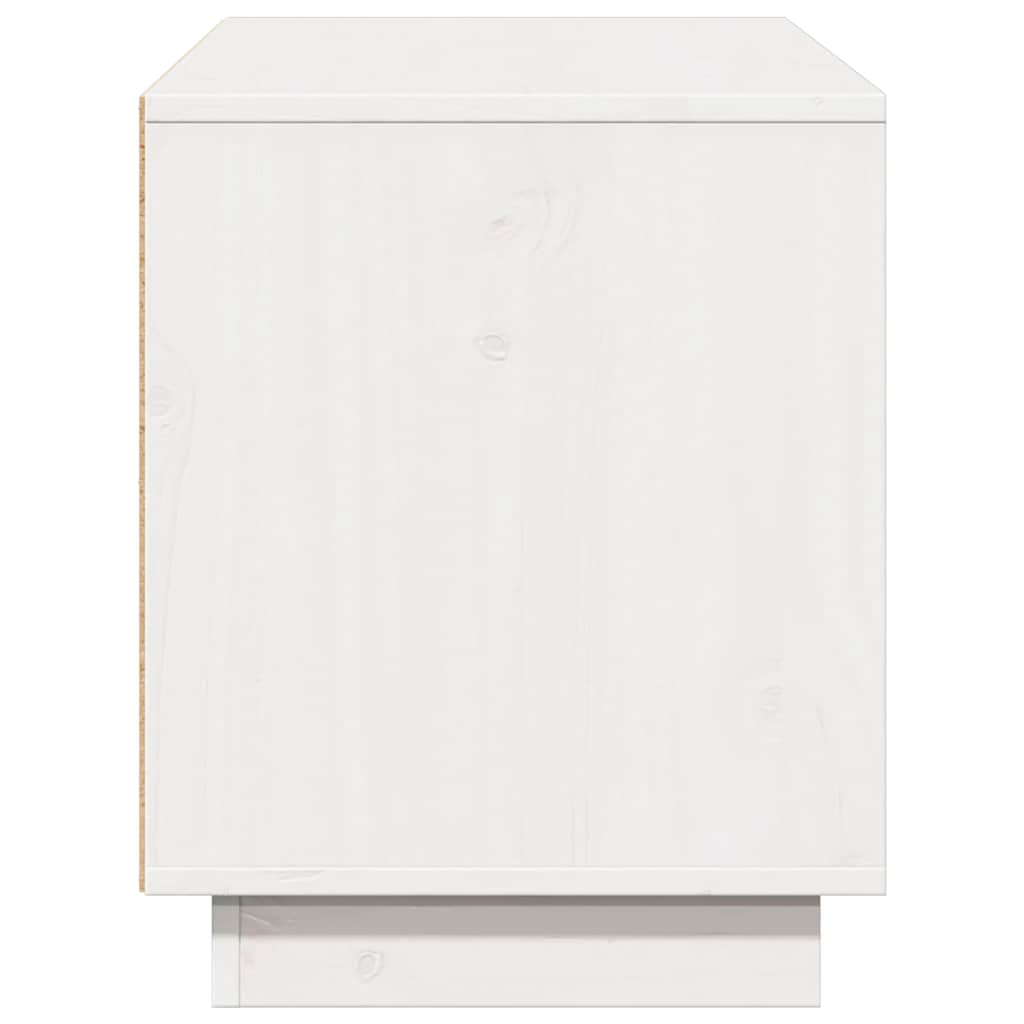 vidaXL Szafka pod telewizor, biała 110,5x35x44 cm, lite drewno sosnowe