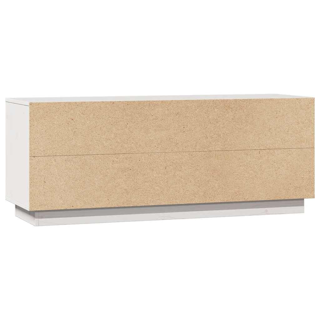 vidaXL Szafka pod telewizor, biała 110,5x35x44 cm, lite drewno sosnowe