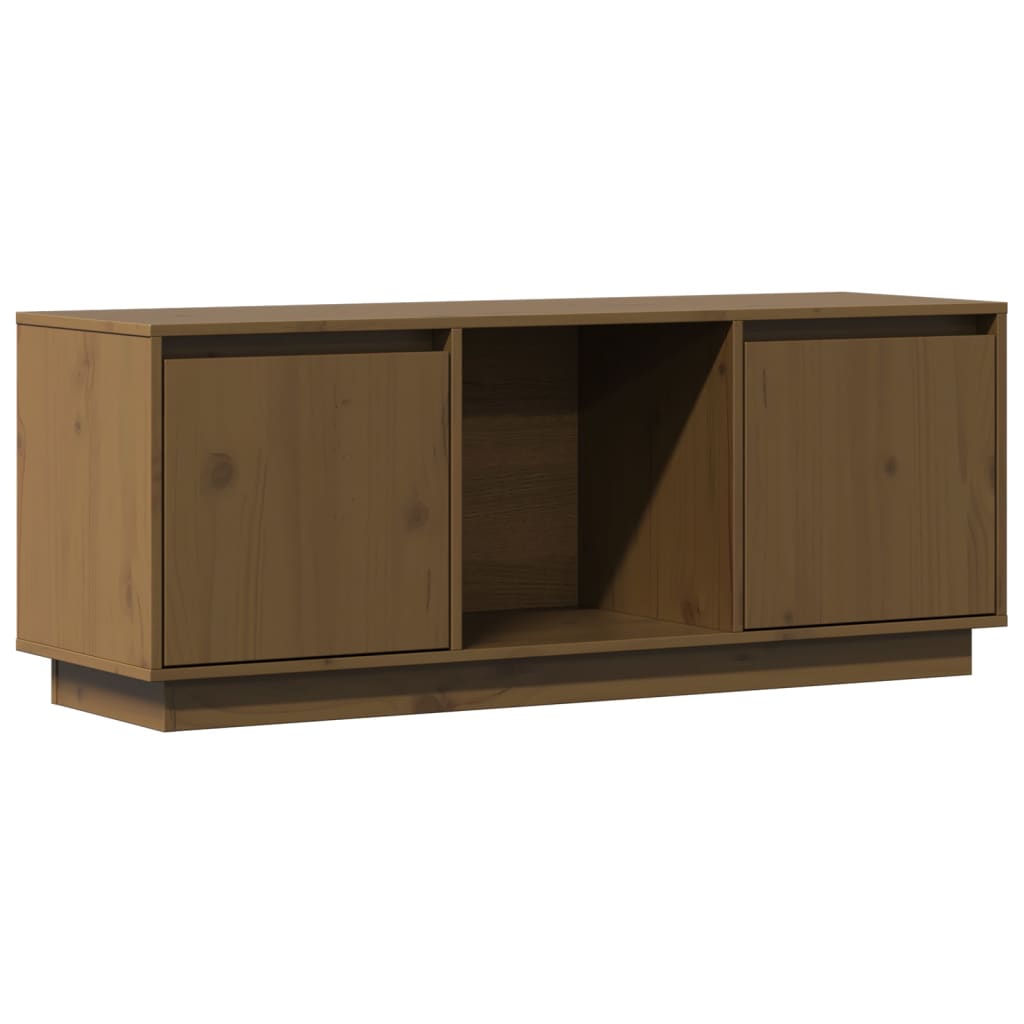 vidaXL Szafka pod TV, miodowy brąz 110,5x35x44 cm, lite drewno sosnowe