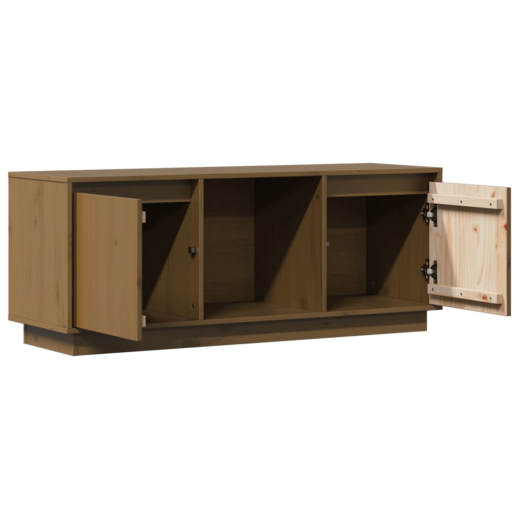 vidaXL Szafka pod TV, miodowy brąz 110,5x35x44 cm, lite drewno sosnowe