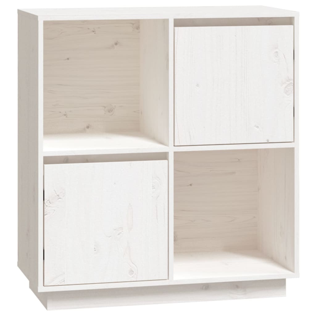 vidaXL Komoda, biała, 74x35x80 cm, drewno sosnowe