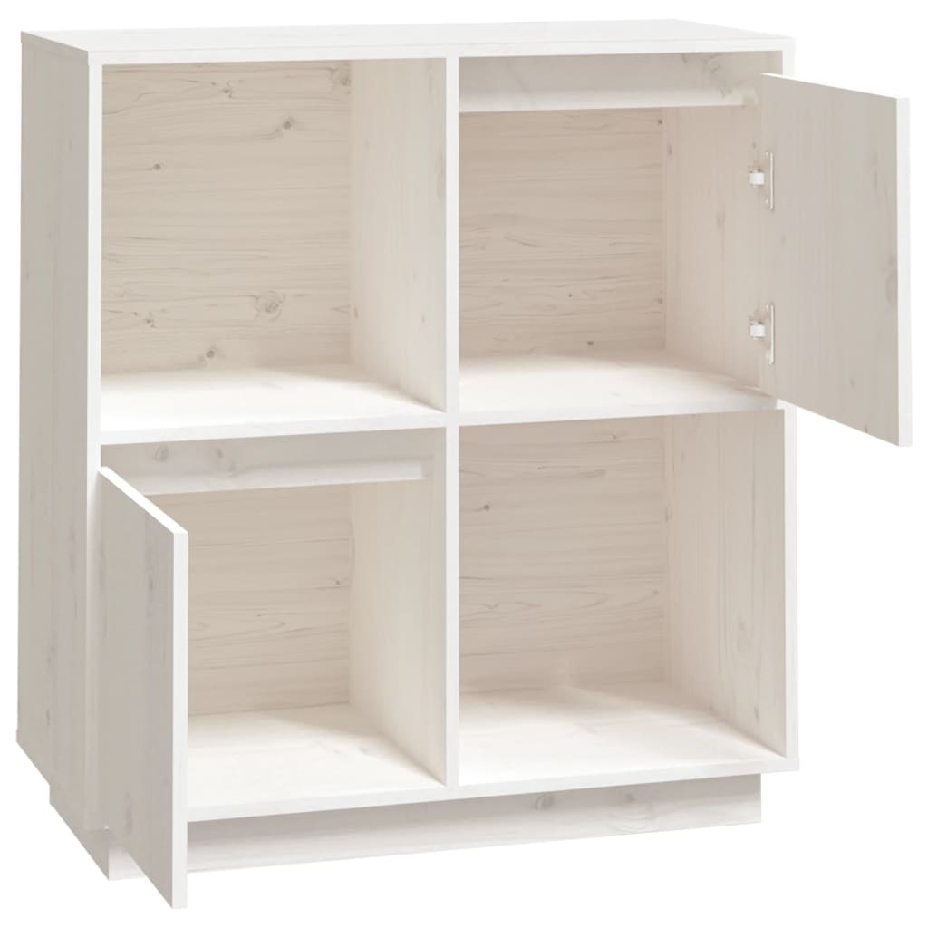 vidaXL Komoda, biała, 74x35x80 cm, drewno sosnowe