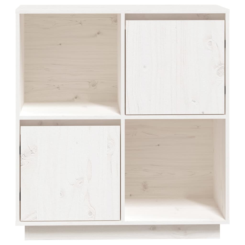 vidaXL Komoda, biała, 74x35x80 cm, drewno sosnowe