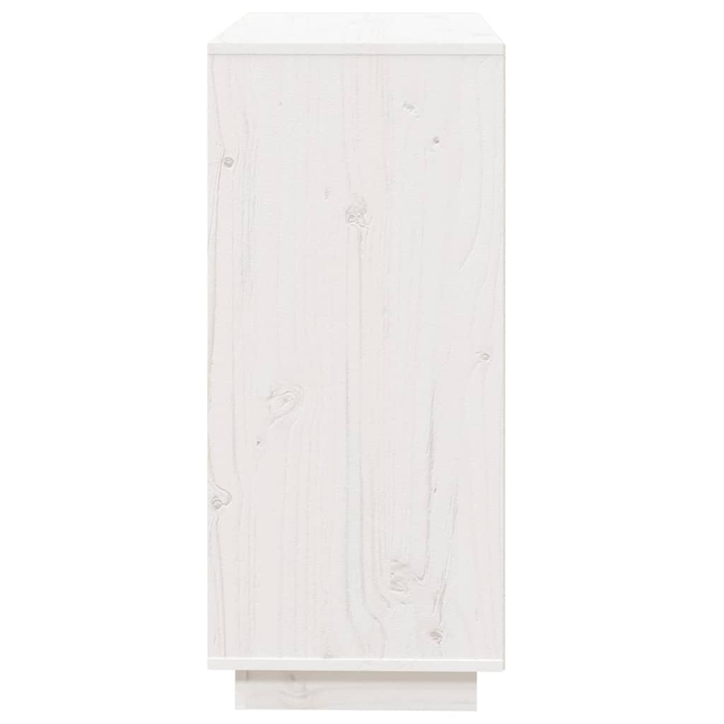 vidaXL Komoda, biała, 74x35x80 cm, drewno sosnowe