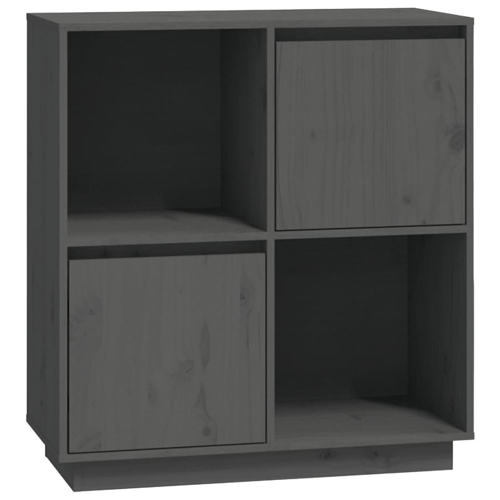 vidaXL Szafka, szara, 74x35x80 cm, lite drewno sosnowe