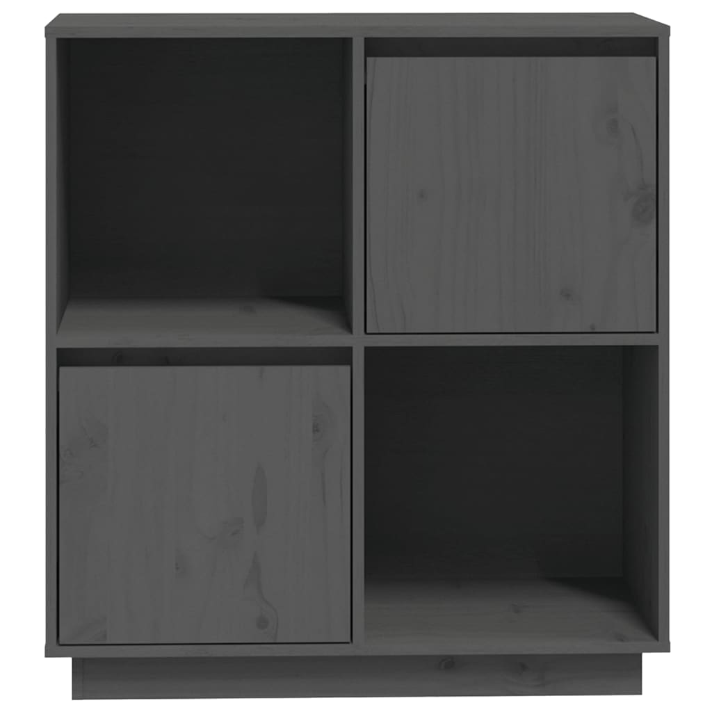 vidaXL Szafka, szara, 74x35x80 cm, lite drewno sosnowe