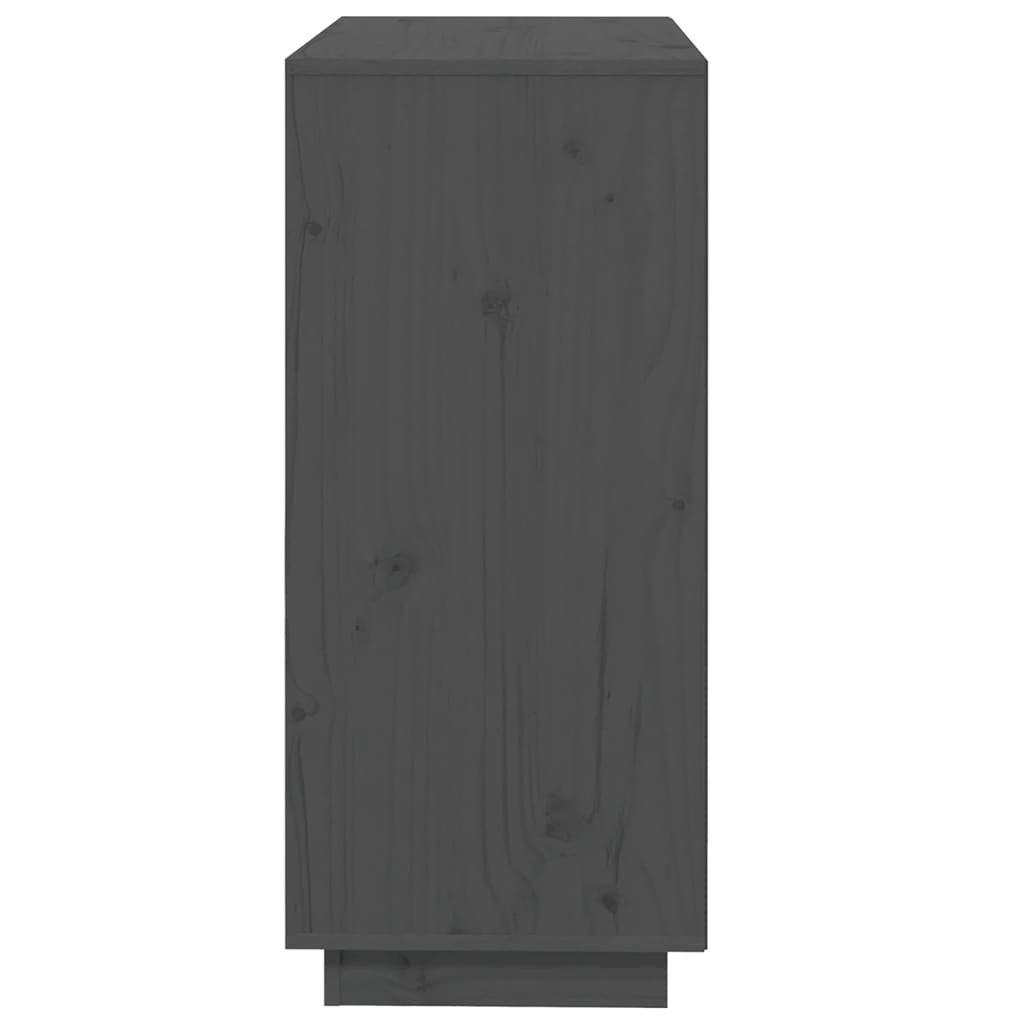 vidaXL Szafka, szara, 74x35x80 cm, lite drewno sosnowe