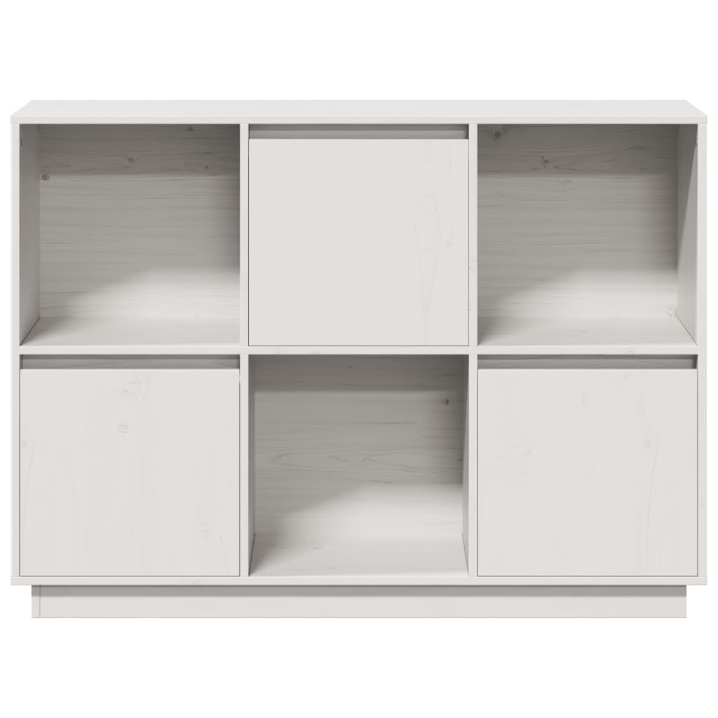 vidaXL Szafka, biała, 110,5x35x80 cm, lite drewno sosnowe