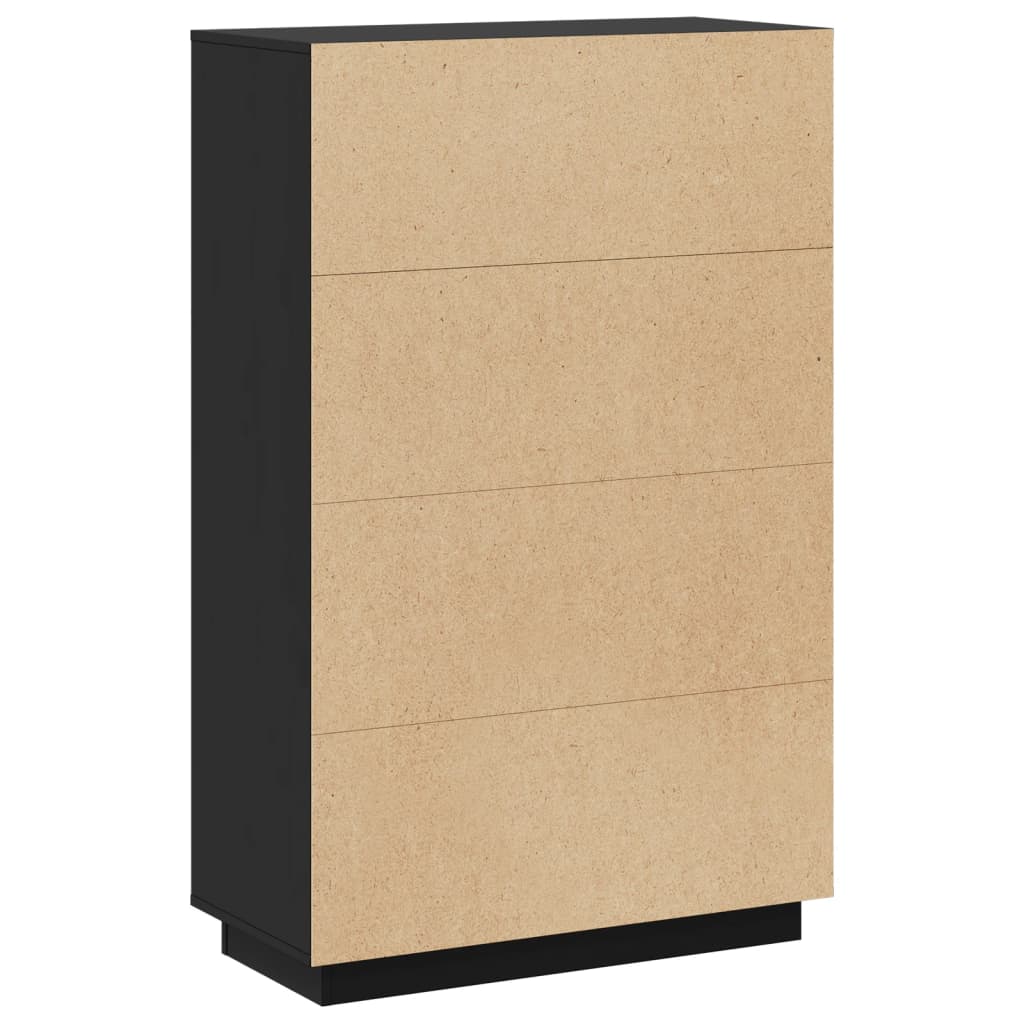 vidaXL Szafka, czarna, 74x35x117 cm, lite drewno sosnowe