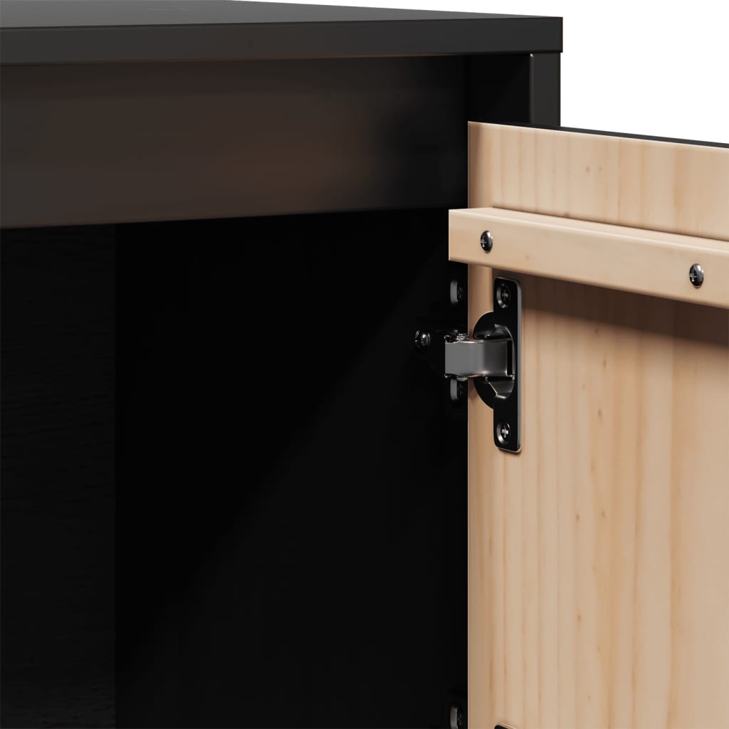 vidaXL Szafka, czarna, 74x35x117 cm, lite drewno sosnowe