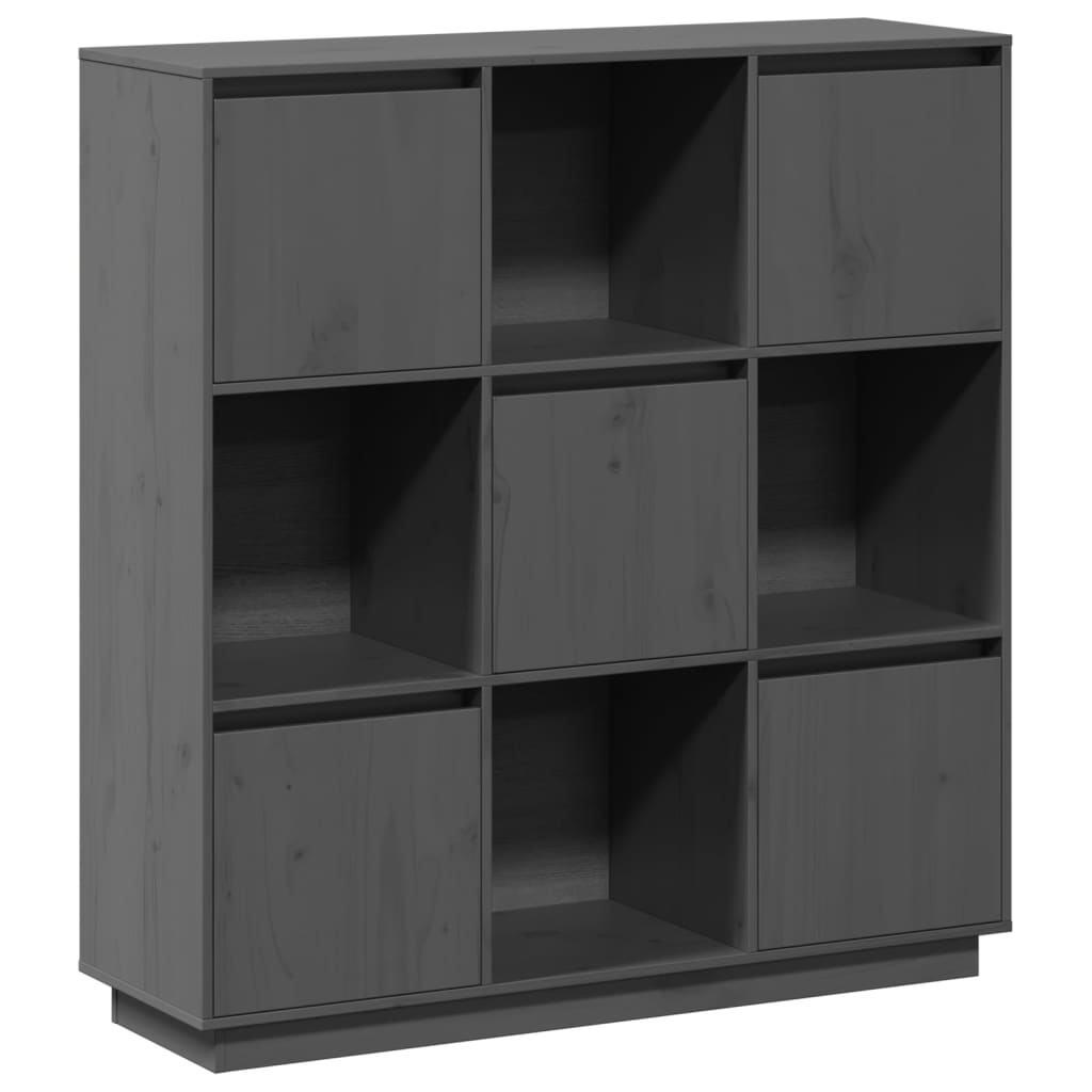 vidaXL Szafka, szara, 110,5x35x117 cm, lite drewno sosnowe