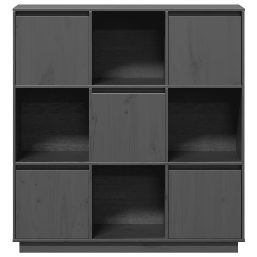 vidaXL Szafka, szara, 110,5x35x117 cm, lite drewno sosnowe