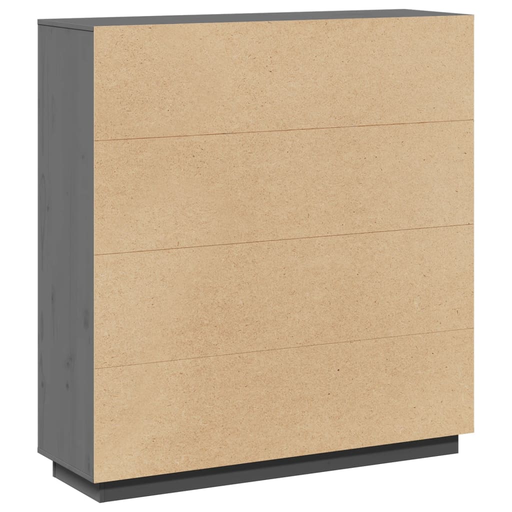 vidaXL Szafka, szara, 110,5x35x117 cm, lite drewno sosnowe