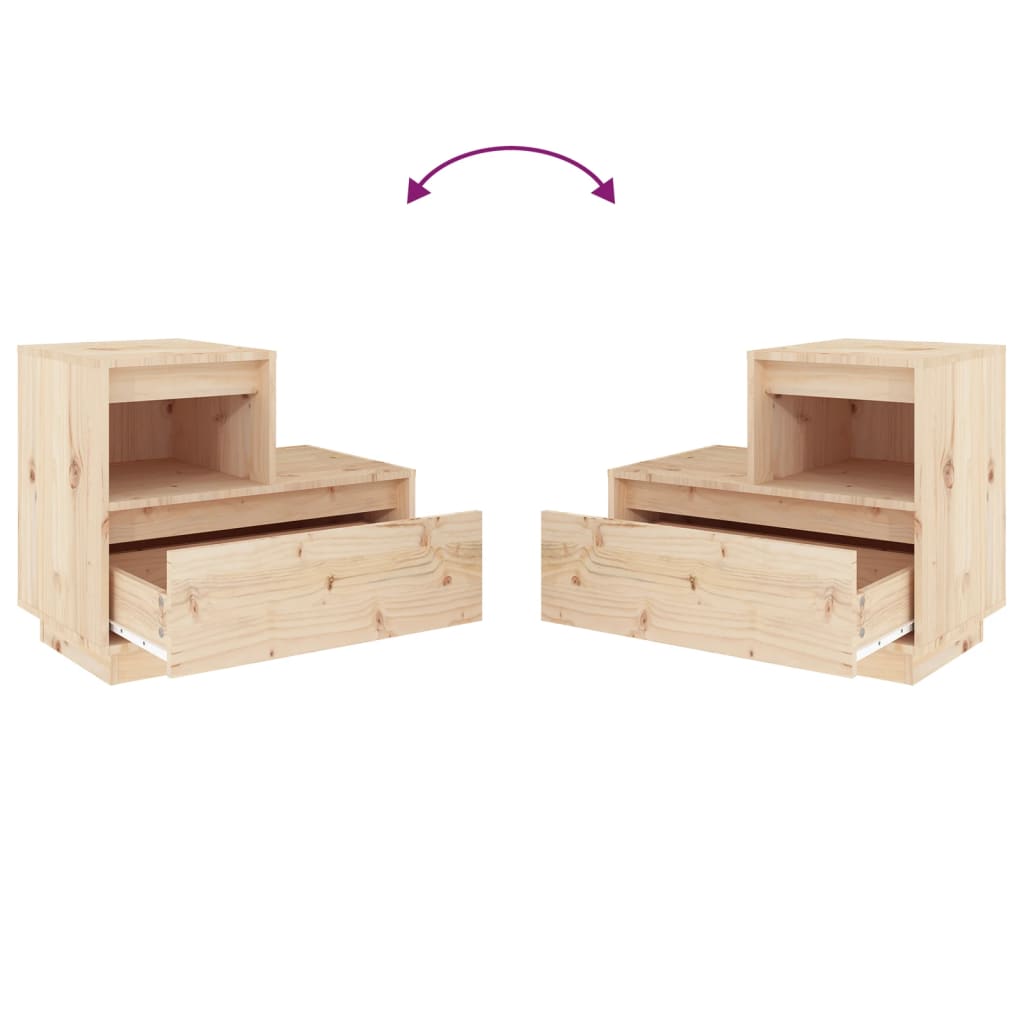 vidaXL Szafka nocna, 60x34x51 cm, lite drewno sosnowe