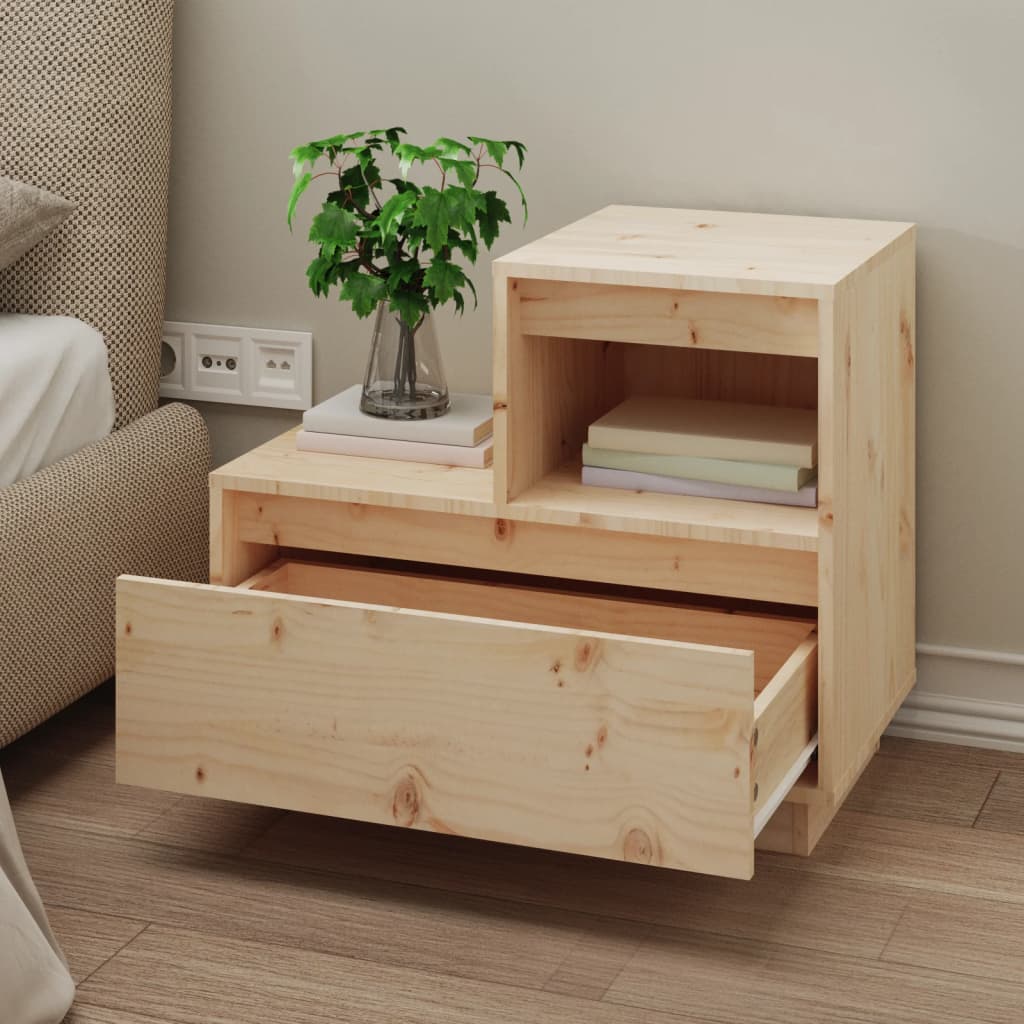 vidaXL Szafka nocna, 60x34x51 cm, lite drewno sosnowe