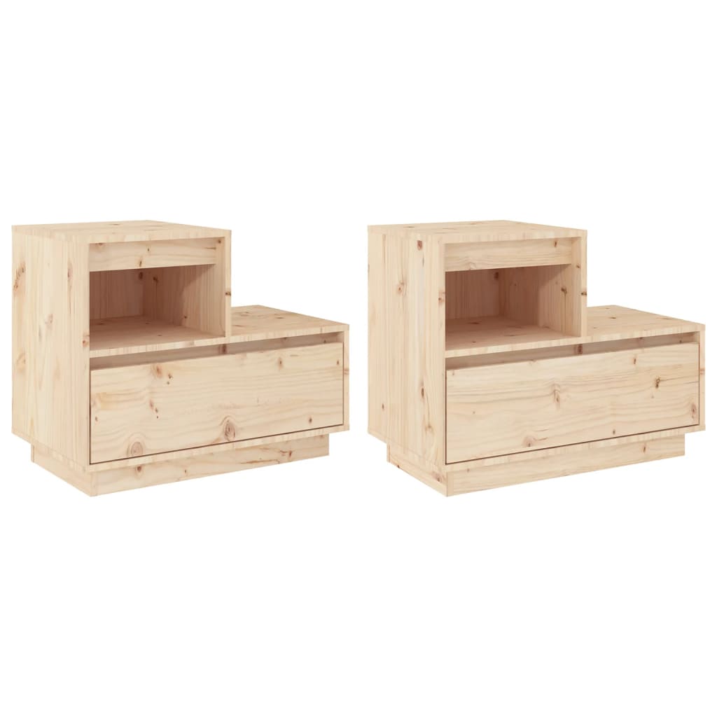 vidaXL Szafki nocne, 2 szt., 60x34x51 cm, lite drewno sosnowe