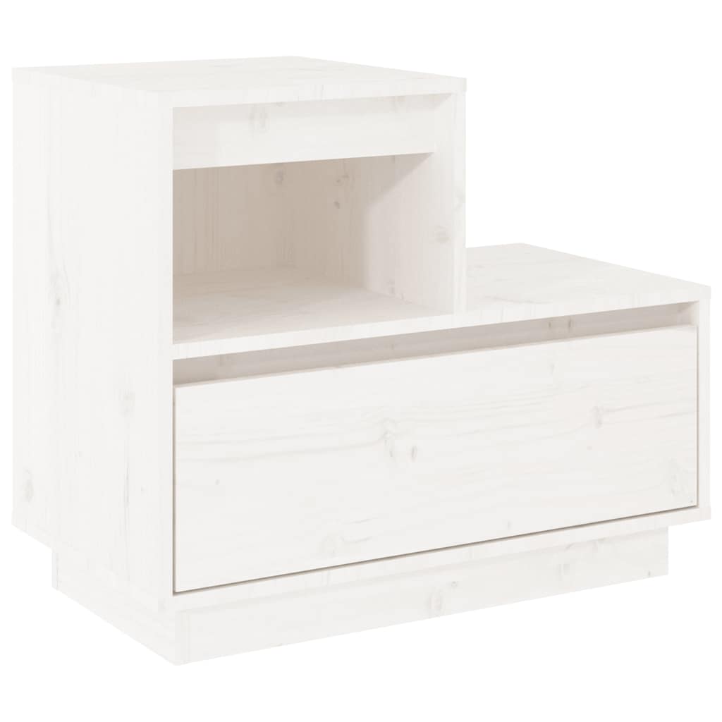 vidaXL Szafki nocne, 2 szt., białe, 60x34x51 cm, lite drewno sosnowe
