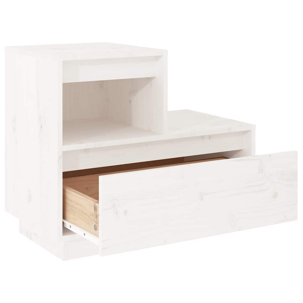 vidaXL Szafki nocne, 2 szt., białe, 60x34x51 cm, lite drewno sosnowe