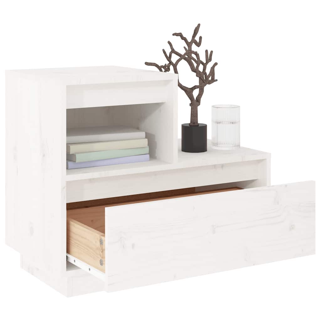 vidaXL Szafki nocne, 2 szt., białe, 60x34x51 cm, lite drewno sosnowe