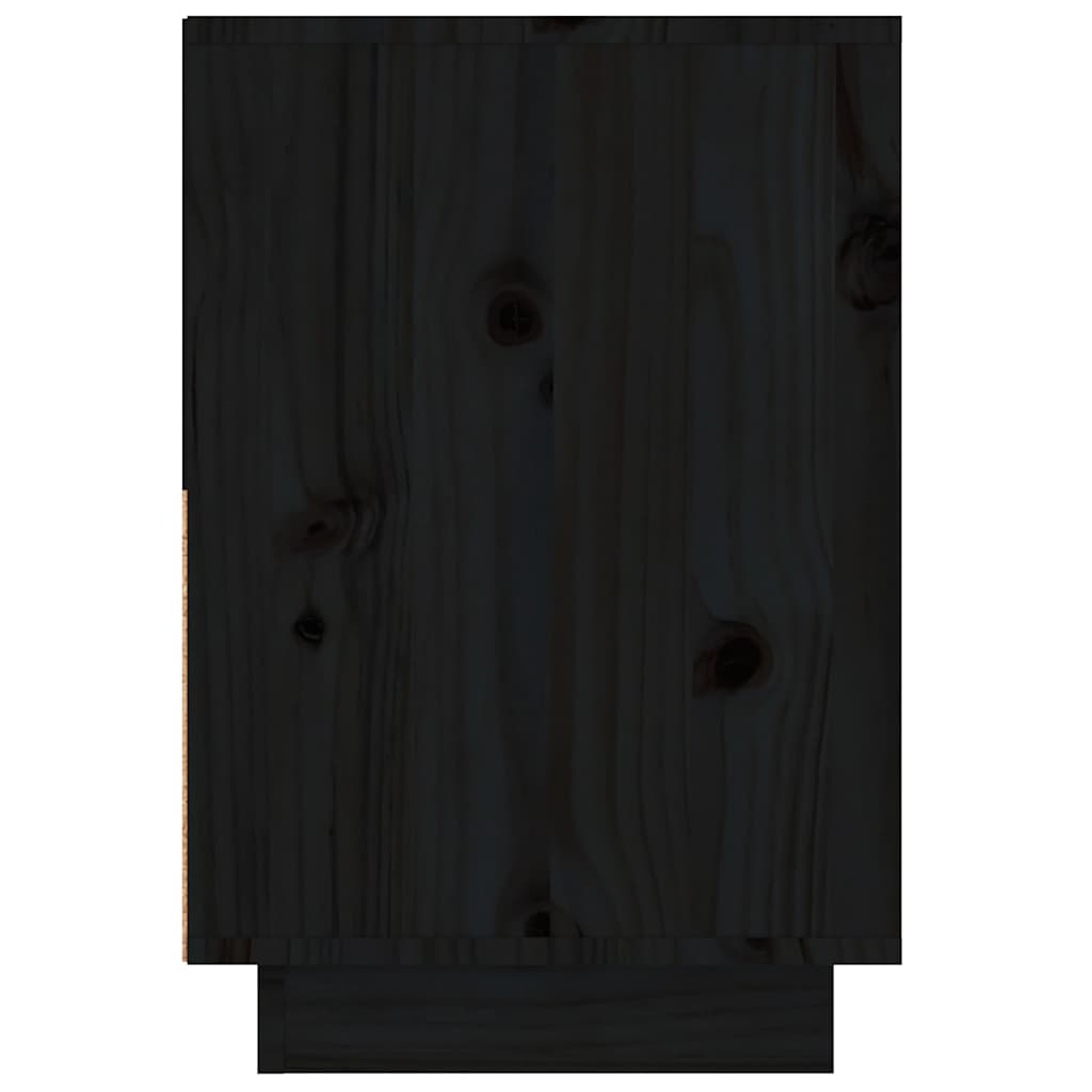 vidaXL Szafki nocne, 2 szt., czarne, 60x34x51 cm, lite drewno sosnowe