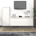 vidaXL Szafki pod TV, 2 szt., białe, lite drewno sosnowe