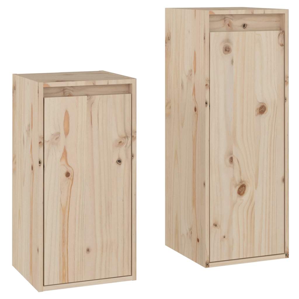 vidaXL Szafki pod TV, 2 szt., lite drewno sosnowe
