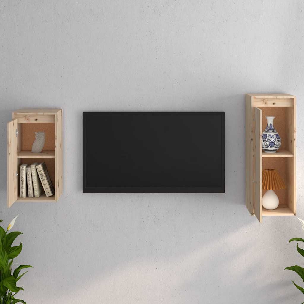 vidaXL Szafki pod TV, 2 szt., lite drewno sosnowe