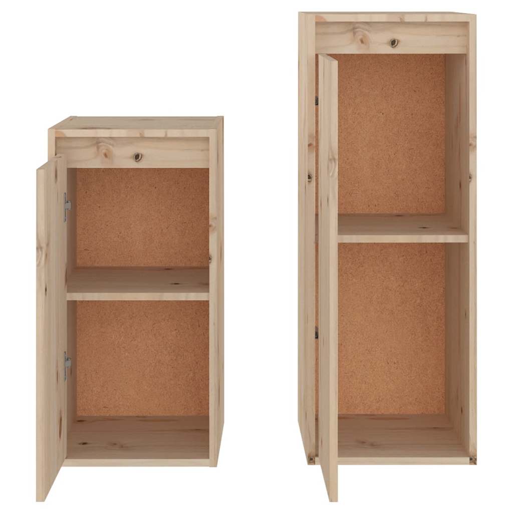 vidaXL Szafki pod TV, 2 szt., lite drewno sosnowe