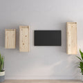 vidaXL Szafki pod TV, 3 szt., lite drewno sosnowe