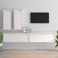 vidaXL Szafki pod TV, 4 szt., białe, lite drewno sosnowe