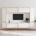 vidaXL Szafki pod TV, 8 szt., białe, lite drewno sosnowe