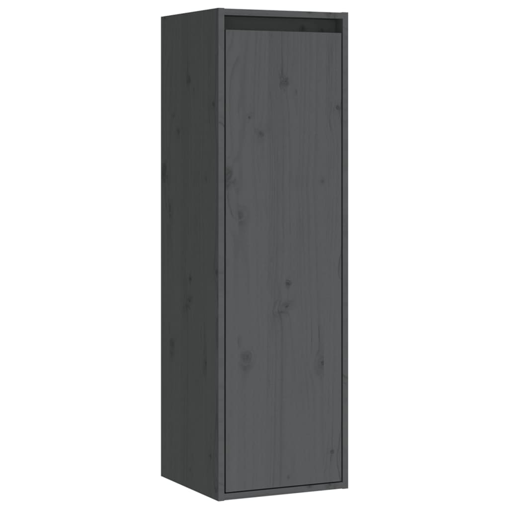 vidaXL Szafki pod TV, 4 szt., szare, lite drewno sosnowe