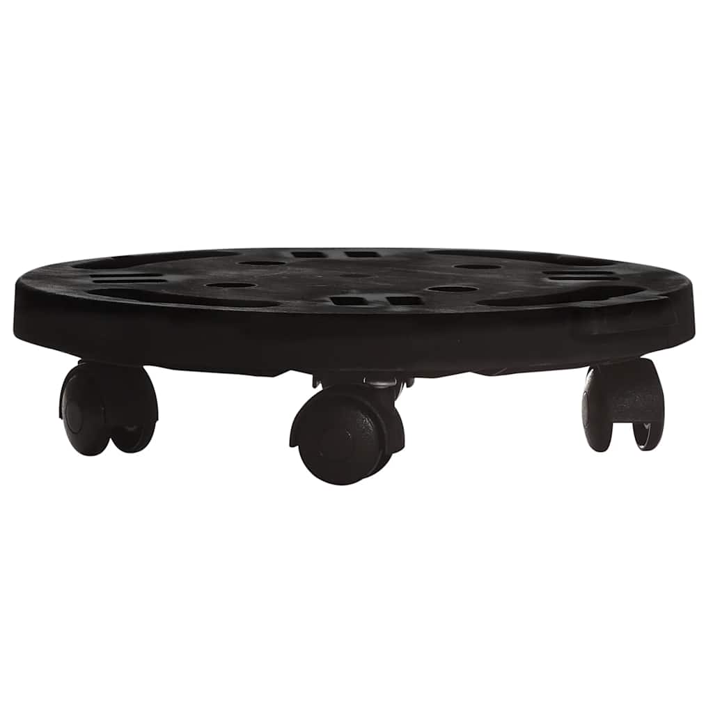vidaXL Podstawka pod donicę, z kółkami, średnica 30 cm, czarna, 170 kg
