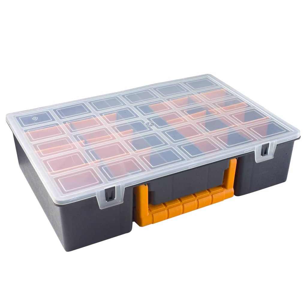 vidaXL Organizer, 2 szt., z wyjmowanymi przegrodami, 360x250x85 mm, PP