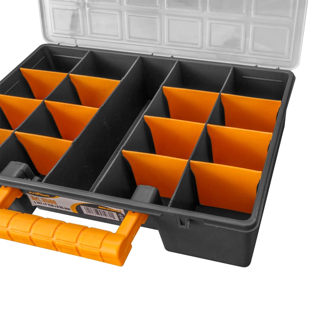 vidaXL Organizer, 2 szt., z wyjmowanymi przegrodami, 360x250x85 mm, PP