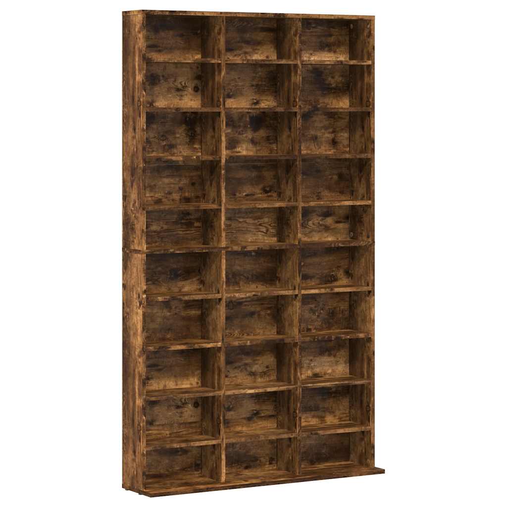 vidaXL Szafka na płyty CD, przydymiony dąb, 102x23x177,5 cm
