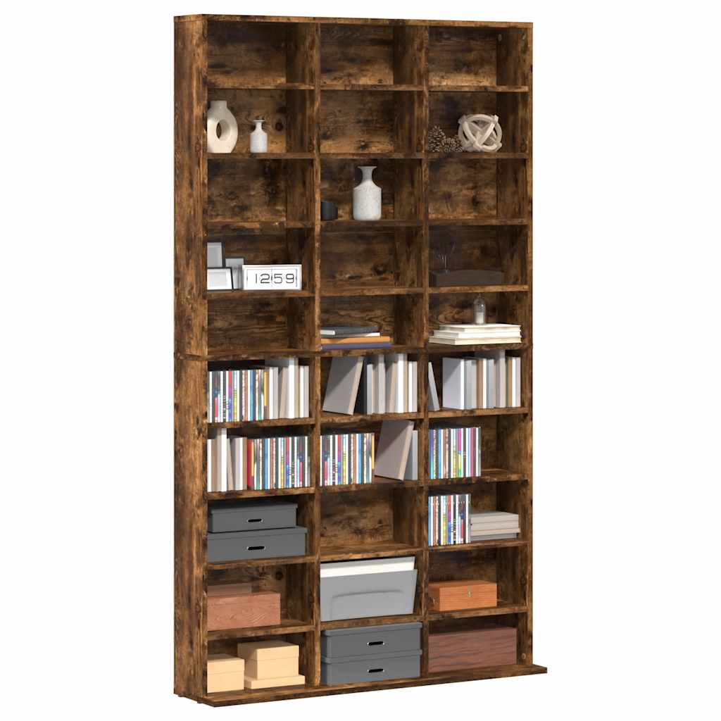 vidaXL Szafka na płyty CD, przydymiony dąb, 102x23x177,5 cm