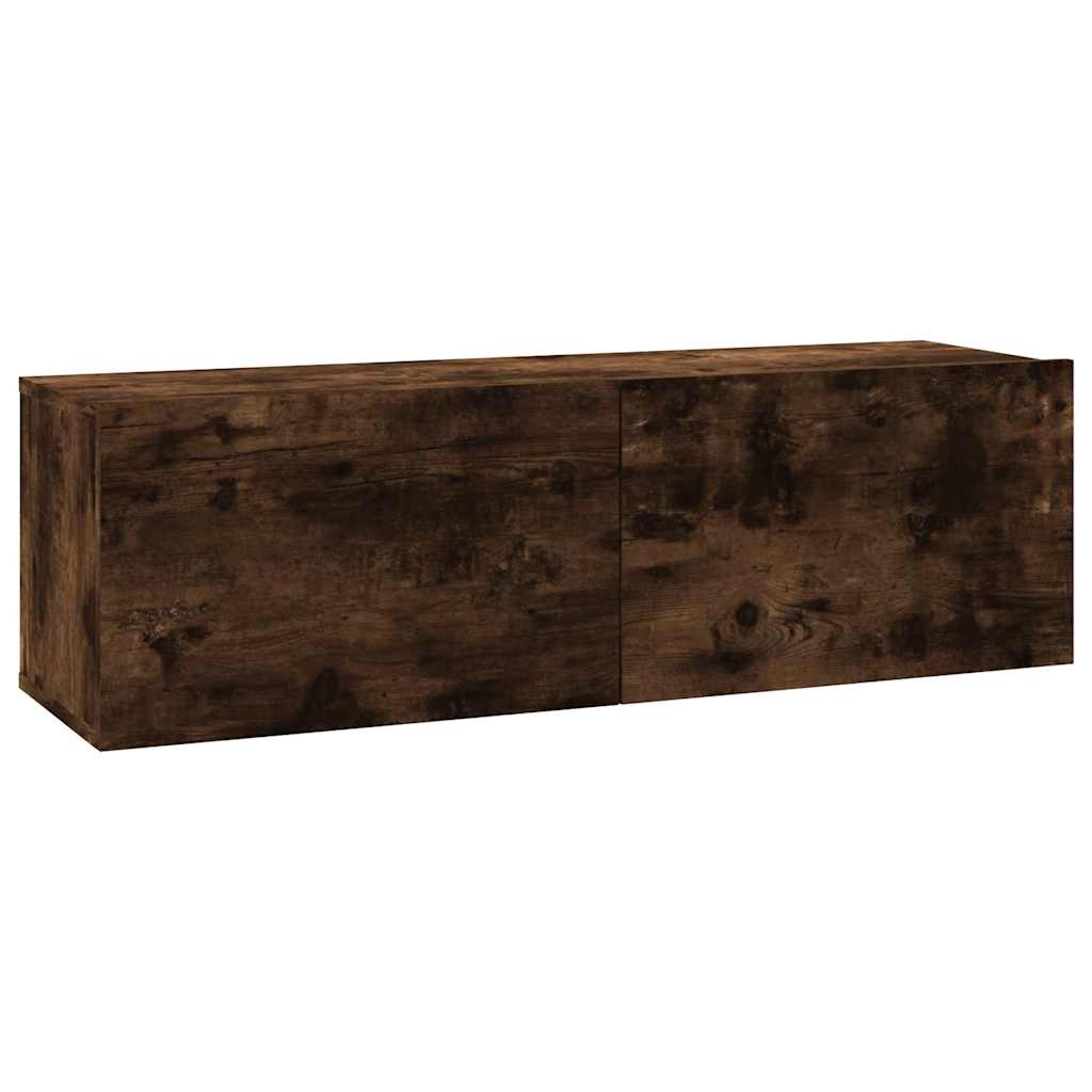 vidaXL Ścienna szafka pod telewizor, przydymiony dąb, 100x30x30 cm
