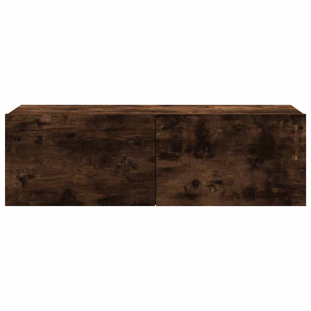 vidaXL Ścienna szafka pod telewizor, przydymiony dąb, 100x30x30 cm