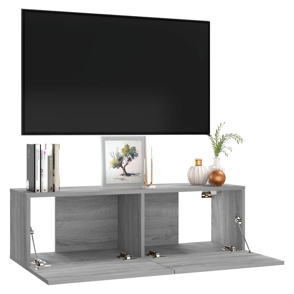 vidaXL Ścienna szafka pod telewizor, dąb sonoma, 100x30x30 cm