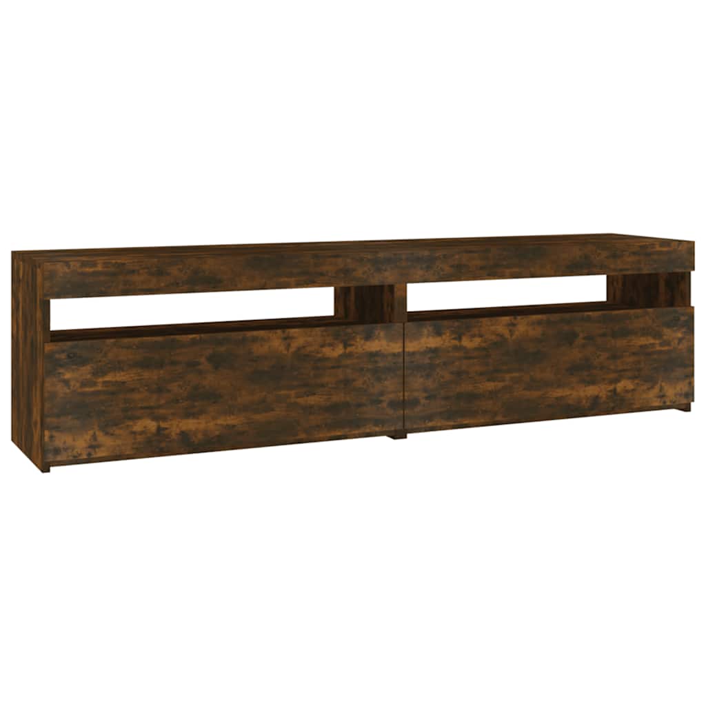 vidaXL Szafki pod TV z LED, 2 szt., przydymiony dąb, 75x35x40 cm