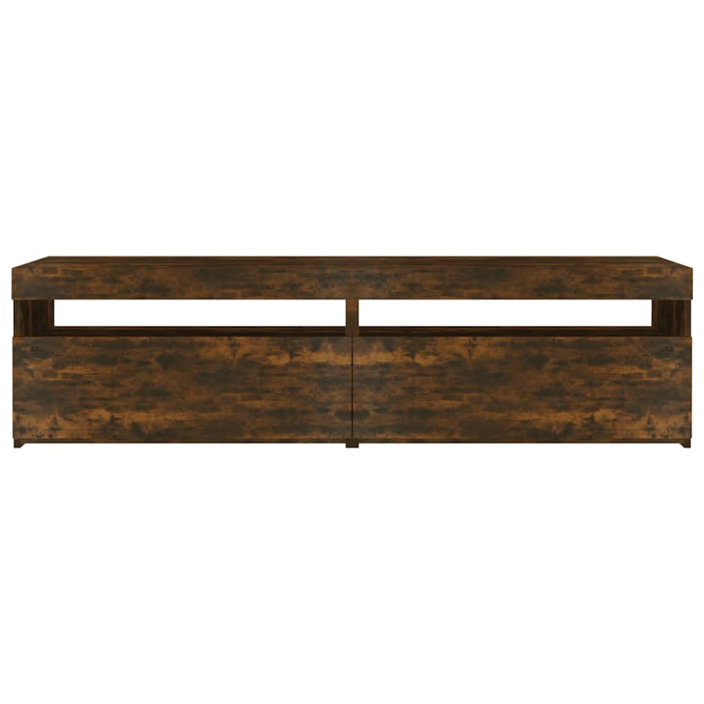 vidaXL Szafki pod TV z LED, 2 szt., przydymiony dąb, 75x35x40 cm