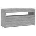vidaXL Szafka pod TV z oświetleniem LED, szary dąb sonoma, 75x35x40 cm