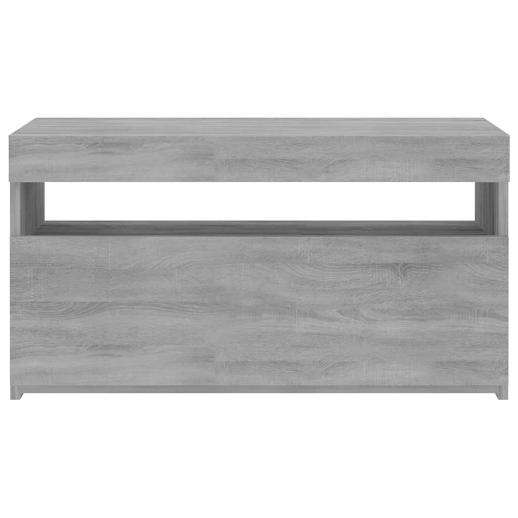 vidaXL Szafka pod TV z oświetleniem LED, szary dąb sonoma, 75x35x40 cm